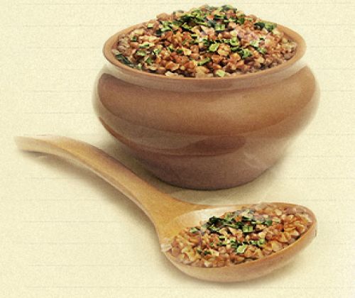 Гречневая каша со шпиком и луком